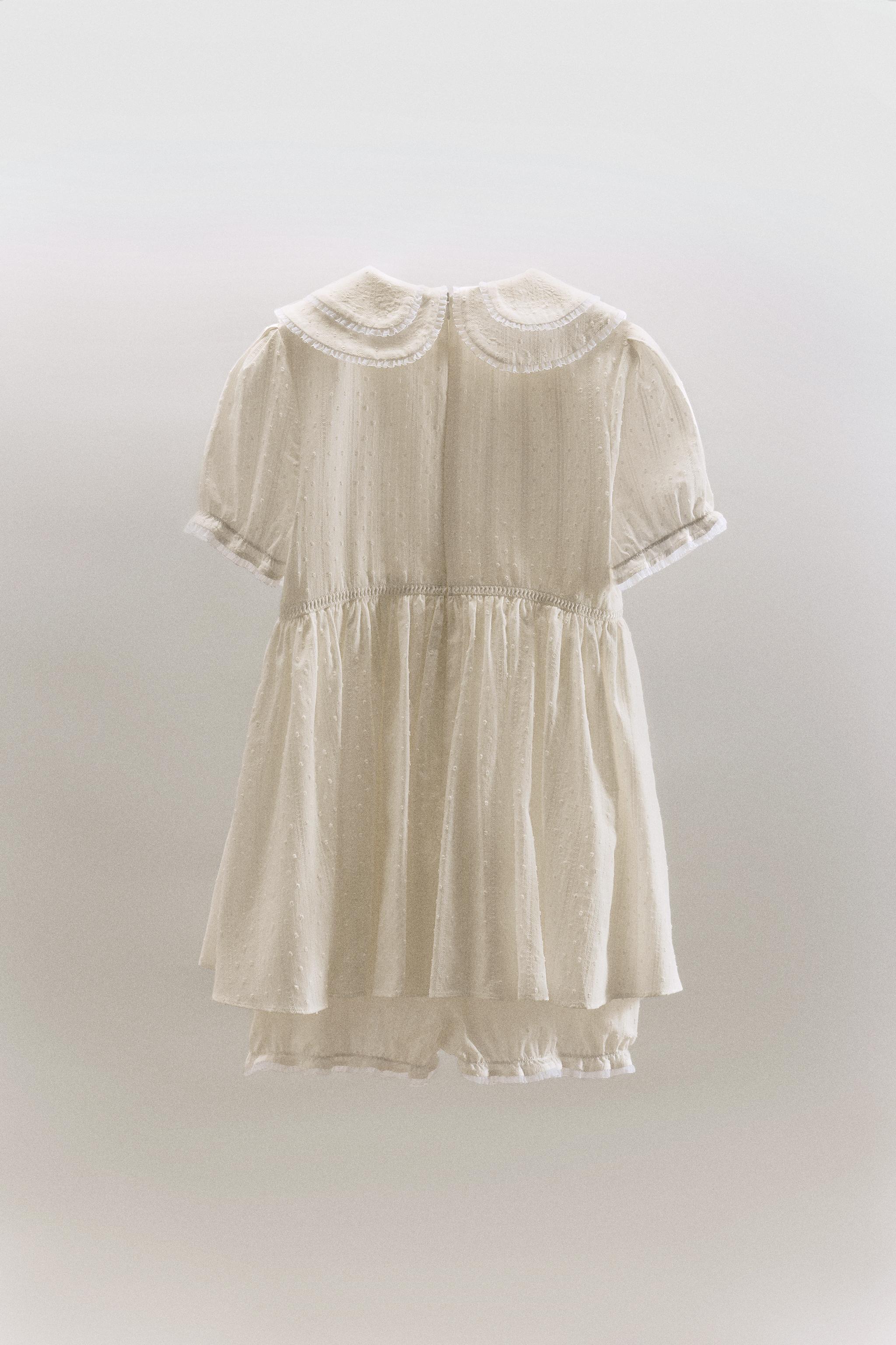 ROBE COMBINAISON À COL CLAUDINE EN PLUMETIS